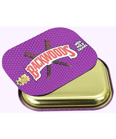 FANVA Mini Metal Rolling Tray with Magnetic Lid - Purple, Spill-Proof Cover - Decorative & Portable Storage Solution - 7 x 5.5 Inches - Buy Online on GoSupps.com