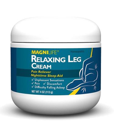 MagniLife Relaxing Leg Cream - Natural Relief for Pain, Restless Leg Syndrome, Cramping & Discomfort - Lavender and Magnesium Formula - 4oz - Buy Online on GoSupps.com
