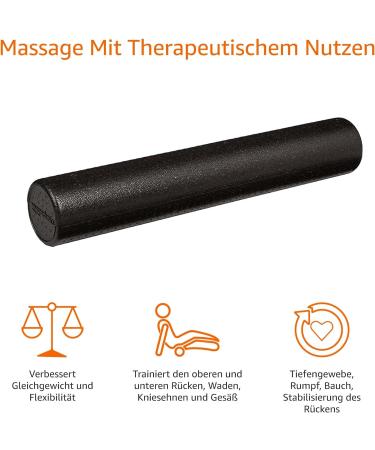 Amazon Basics High Density Foam Exercise Roller 90 cm - Black | Ideal Foam Roller for Muscle Recovery & Fitness | Best Price & Fast International Shipping - Buy Online on GoSupps.com