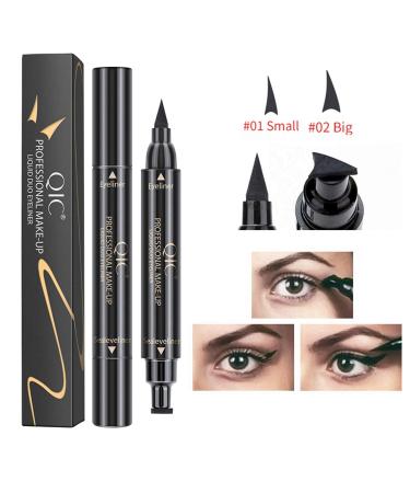 Winged Eyeliner Stamp Set - Dual Ended Waterproof Liquid Pen for Long Lasting Cat Eye Flick - Smudge Proof Vamp Style - 2 Sizes Included - Buy Online on GoSupps.com