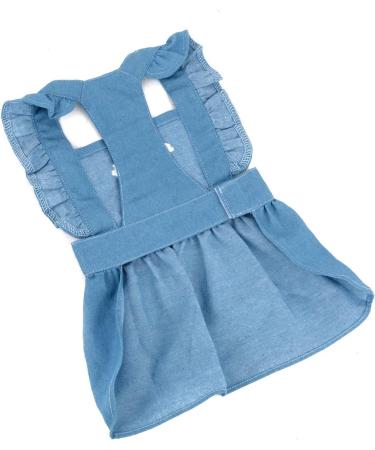 Paidful Denim Tutu Dress for Small Dogs & Cats - Light Blue Pleated L tzchen for Puppies Chihuahua & Yorkie - Spring/Summer Fashion - Buy Online on GoSupps.com