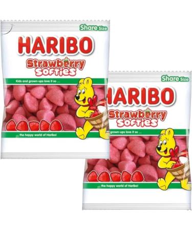 Strawberry Softies Foamy Sugar Coated Gummy Soft Sweets 140g 3x Share Bags - Buy Online on GoSupps.com