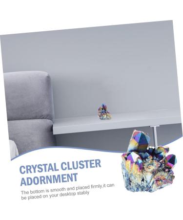 PLAFOPE House Ornaments Crystal Cluster Gem Ornament Decor for Table Crystal Decoration Unique Crystal Cluster Energy Colorful 4.00X3.00X3.00CM - Buy Online on GoSupps.com