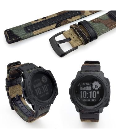 Abanen 22mm Nylon Military Style Watch Band for Garmin Instinct - Durable Wristband Strap - Buy Online on GoSupps.com