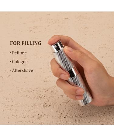 TOUREAL 8ML Aluminum Perfume Atomizer - Empty Travel Bottle Pinstripe Design Ideal for On-the-Go Use (Black) - Buy Online on GoSupps.com