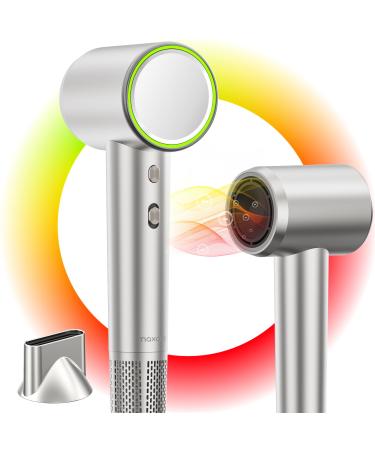 Professional Ionic Hair Dryer 110 000RPM High Speed Negative Ions Fast Drying Lightweight Quiet Portable for Home/Travel Silvery