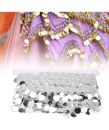 Belly Dance Hip Towel - 10 Yards Sequin Waist Chain & Coin Cloth | National Dance Supplies for Performance & Yoga (Silver) - Buy Online on GoSupps.com