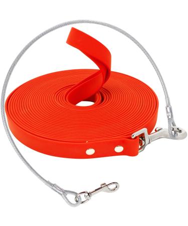 Waterproof drag line for dogs with chew proof tie-out linen 3-30m waterproof training line for large to small dogs robust dog leash (orange 5m) 5m orange
