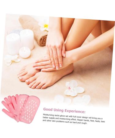 minkissy 2 Sets Spa Moisturizing Socks Moisturizing Sleeping Gloves Spa Socks Overnight Foot Care Bath Gloves Foot Skin Socks Dry Skin Socks Foot Spa Moisturize Cotton Skin Care Products - Buy Online on GoSupps.com