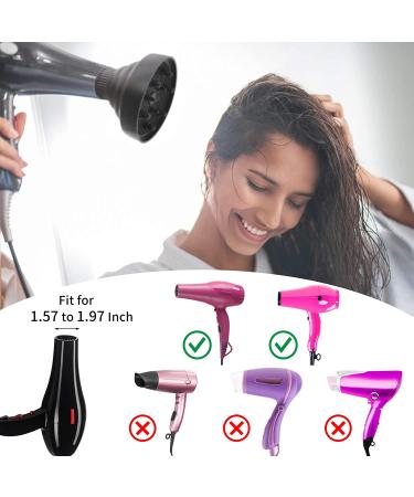 Collapsible Silicone Hair Dryer Diffuser & Detangler Brush Set - Professional Folding Attachment for 1.57 to 1.97 Nozzle - Blow Dryer Brush Diffuser for Straight or Curly Hair (Black) - Buy Online on GoSupps.com