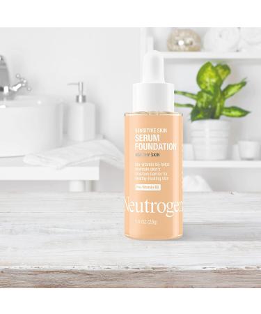 Neutrogena Healthy Skin Serum Foundation Light/Medium 01 - Pro-Vitamin B5, Color Correcting Liquid Foundation & Face Serum - 1 oz Pack - Buy Online on GoSupps.com
