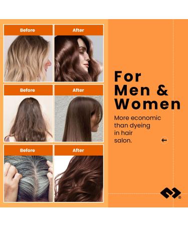 MOHOPE Dark Brown Hair Color Shampoo - 3 in 1 Instant Hair Dye for Gray Coverage | Semi-Permanent 20-Minute Application Lasts 30 Days | Safe & Natural Ingredients - 14.1 Fl Oz (400ml - Buy Online on GoSupps.com