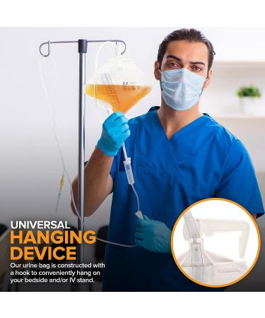 5 Pack Urine Drainage Bags with 18 Extended Tube - Anti-Reflux Chamber & Splash-Resistant Spout - 2000 mL Vinyl Bags for Men - Stock Your Home - Buy Online on GoSupps.com