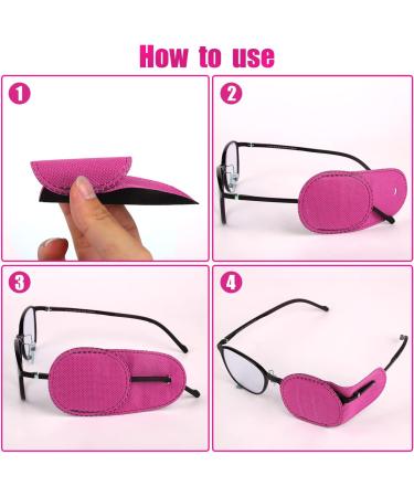 6pcs Reusable Glasses Eye Patch - Non-Woven Eye Patches for Adults & Kids | Lazy Eye Amblyopia Strabismus (Pink) - International Shipping - Buy Online on GoSupps.com