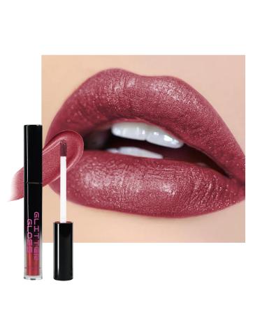 Lestpola Metallic Liquid Lipstick Shimmer Red Purple Glitter Highly Pigmented Long Lasting Waterproof Lightweight Formula Non Sticky Lip Gloss Gothic Makeup for Women Vegan-03