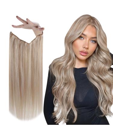 Vivien Extensions real hair with wire blonde wire extensions real hair remy extensions wire real hair highlight ashblondine #p18/613 80g 35cm 3-1 wire #18/613