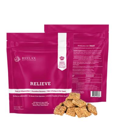 RELIEVE Pet Supplements for DOGS/CANINES - Chews (Small Breed) 100g | Calming Hemp Supplement | Pain and Inflammation | Procedure Recovery | Skin Irritations | Hot Spots | Stress and Anxiety | Viral Infections | Depression | Separation Anxiety Turmeric Bl
