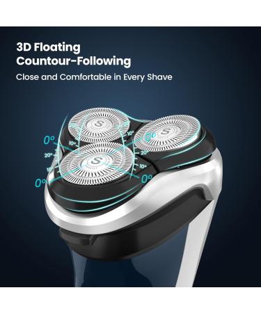 SweetLF Electric Razor for Men - 100% Waterproof Rechargeable Shaver with Pop-Up Beard Trimmer | Cord & Cordless Floating Head (Navy Blue) - Shop Now - Buy Online on GoSupps.com