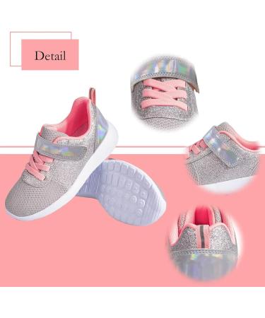 Stylish Girls' Glitter Sneakers | Children's Sports & Running Shoes with Velcro | EU Size 22 - Perfect for Indoor & Outdoor Fun! - Buy Online on GoSupps.com