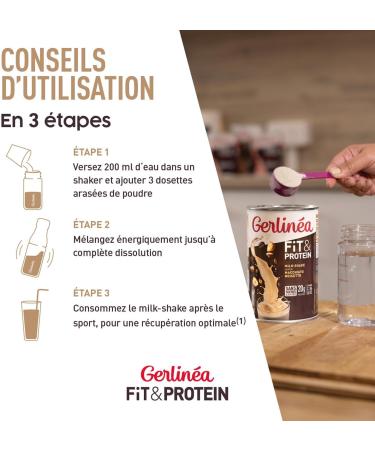 Gerlin a Fit&Protein - Hazelnut Macchiato Flavor Protein Milkshake - After-Sport Protein - Whey Bodybuilding for Women - No Added Sugars - 115Kcal / portion - 340 g (10 drinks) - Buy Online on GoSupps.com