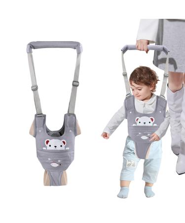 Huifen Baby Walking Harness, Adjustable Baby Walking Assistant with Detachable Crotch Learning Walk Support Assist Handheld Kids Walker Helper for Baby Learn to Walk (9-24 Month)(Grey)