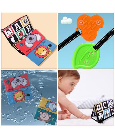 Toddmomy 6-Piece Crinkle Black Infant Activity Set | Educational Baby Bite Rings Reflective Bathroom Mirror & Colorful Fabric Book for Newborn Girls | Developmental Playtime Toys 60x26cm - Buy Online on GoSupps.com