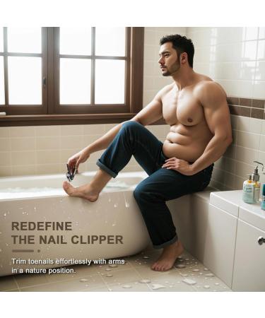 Ergonomic Toe Nail Clippers for Seniors - 360 Rotating Long Handle Clipper for Thick Toenails | Premium Steel with Glass File - Ideal for Men & Women - Buy Online on GoSupps.com