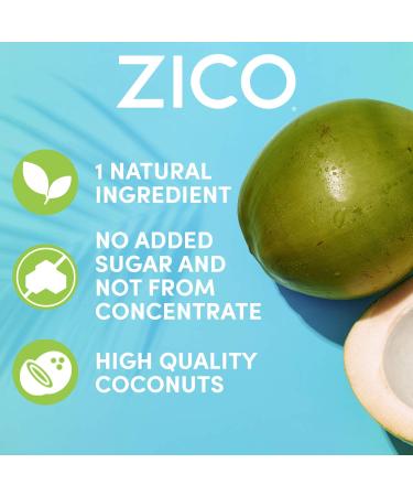 Zico 100% Coconut Water Drink - 12 Pack, 500ml - Natural Flavored, No Sugar Added, Gluten-Free - Supports Hydration with Electrolytes - Buy Online on GoSupps.com