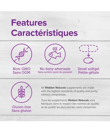 Webber Naturals Omega-3 300 mg Mini 220 Clear Enteric No Fishy Aftertaste Mini Softgels & Omega-3 Fish Oil 1 000 mg 210 Softgels Supports Cardiovascular Health and Brain Function - Buy Online on GoSupps.com
