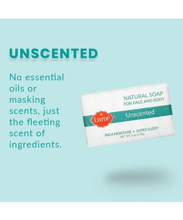 Lume Natural Unscented Soap for Face & Body - Hypoallergenic, Paraben-Free, 5oz Pack of 4 | Safe for Sensitive Skin - Buy Online on GoSupps.com