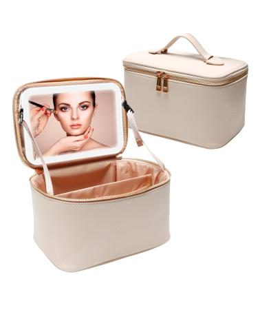 Atopskins Revolutionary Travel Makeup Bag with LED Lights Mirror   Professional Cosmetic Storage  Waterproof Leather