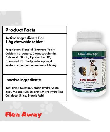 Natural Flea Away Repellent for Dogs and Cats - 100 Chewable Tablets - Buy Online on GoSupps.com