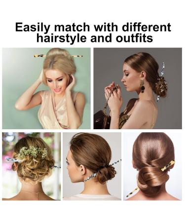 BeautyChen 8-Piece Acetate Hair Sticks - Leopard Print & Tortoise Shell Hairpins for Styling Long Hair - Chinese Retro Hair Accessories for Women - Buy Online on GoSupps.com