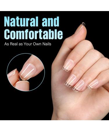 Tomicca 240 Pcs Ultra Short Squoval Gel Nail Tips | Half Matt Full Cover Artificial Nail Tips for DIY & Nail Studios - 15 Sizes Available - Buy Online on GoSupps.com