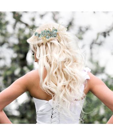 ibasenice Rhinestone for Hair Fashion Retro Alloy Hair Comb Hair Combs Side Wedding Hair Accessory for Women Green Hair Comb Hair Clip Hair Teasing Comb Bridesmaid Cherry Blossoms Scarf - Buy Online on GoSupps.com