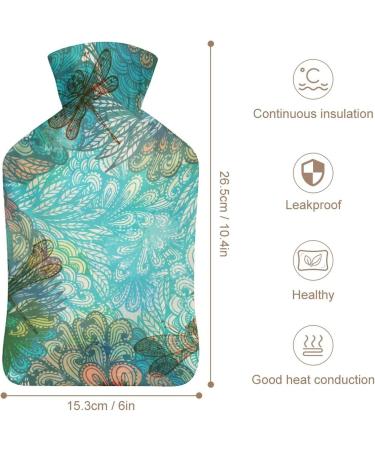 Dragonfly Hot Water Bottle with Plush Cover - Bed Warmer for Adults & Children (26.5x15.3cm) - International Shipping Available - Buy Online on GoSupps.com