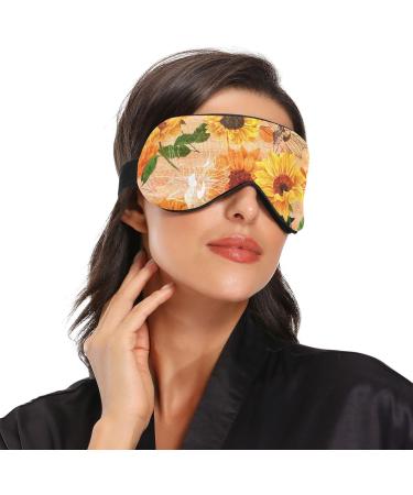 Haskirky Light Blocking Eye Mask for Men and Women | Breathable & Adjustable | Perfect for Travel, Yoga, Meditation | Office Deep Sleep Goodies | Watercolor Sunflower - Buy Online on GoSupps.com