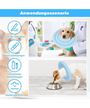 Buy Sbayool Rescue Rause for Dogs & Cats | Adjustable Soft & Comfortable Lick Protection Collar | Prevents Licking Wounds After Surgery | Blue Neck: 23cm-26cm - International Shipping Available - Buy Online on GoSupps.com