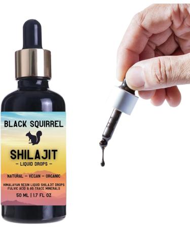 Shakra Health Black Squirrel Shilajit Liquid Drops 50ml - High-Strength Himalayan Fulvic Acid & Trace Minerals - Bio & Vegan - Buy Online on GoSupps.com