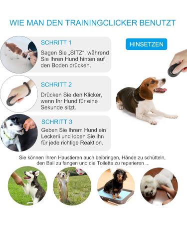 Diyife Dog Clicker for Effective Training - 2 Pack (Black + Cyan) - Ideal for Dogs Cats & Horses - Easy Grip & Large Button - Buy Online on GoSupps.com