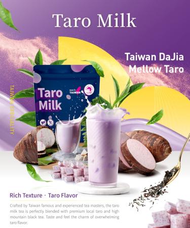 Caffeine Free Taro Milk Tea Powder from Taiwan - 1LB (Non-dairy, Plant-Based Creamer) - Makes 10-12 Cups - Buy Online on GoSupps.com