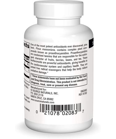 Source Naturals Pine Bark Extract 60 Tablets - Antioxidant Support & Heart Health - Buy Online on GoSupps.com