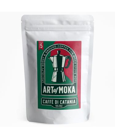 Art Of Moka Strong Moka Ground Coffee 227g - Dark Roast - For Italian Moka Stovetop Pot Coffee Makers Caffe di Catania - Strength 5 coffee 227 g (Pack of 1)