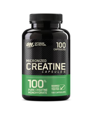 Optimum Nutrition Micronized Creatine Monohydrate Capsules Keto Friendly 2500mg 100 Capsules Unflavored - Capsules 100 Count (Pack of 1)