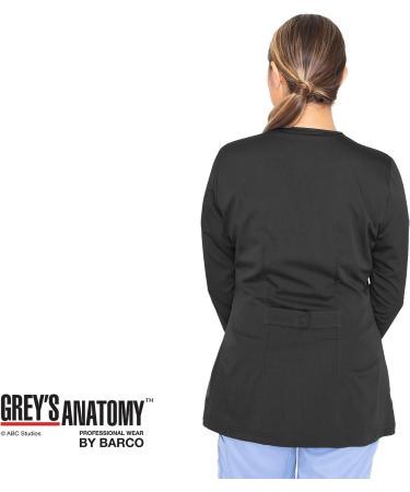 Grey's Anatomy Scrubs Jamie Warm-Up Jacket - Women's Fitted Super-Soft Scrub Jacket - Black, Medium - Buy Online on GoSupps.com