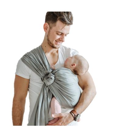 Shabany Ring Sling - 100% Organic Cotton - Baby Carrier for Newborn and Toddler up to 33Ib (Grey)