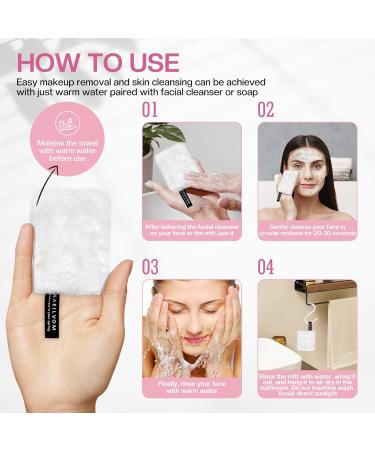 NAEILVOM Eco-Friendly Reusable Makeup Remover Gloves - Exfoliating Cloth for Effortless Makeup Removal - No Cleansing Oils Needed - Buy Online on GoSupps.com