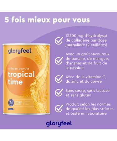 Collagen Powder 500g 12500mg Hydrolyzed Collagen Dose Tropical Flavor Enriched with Vitamin C Zinc and Copper Supports Skin Nails and Hair* No Additives - Buy Online on GoSupps.com