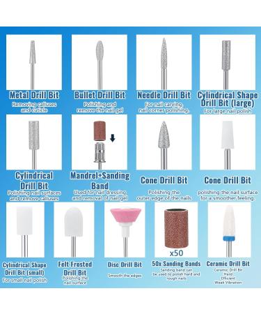 Buy Electric Nail Cutter Set | 12-in-1 Professional Manicure & Pedicure Kit | 25000 RPM Nail File for DIY Acrylic Nails & Callus Removal - Buy Online on GoSupps.com