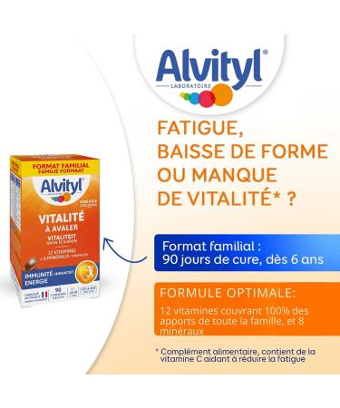 Alvityl - Vitality tablets - 12 vitamins and 8 minerals - From 6 years old - Eco format 90 tablets - Buy Online on GoSupps.com